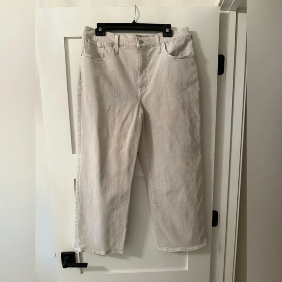 Madewell The Perfect Vintage Wide-Leg Crop Jean - Size 32 (Stone Denim) - Picture 2 of 7